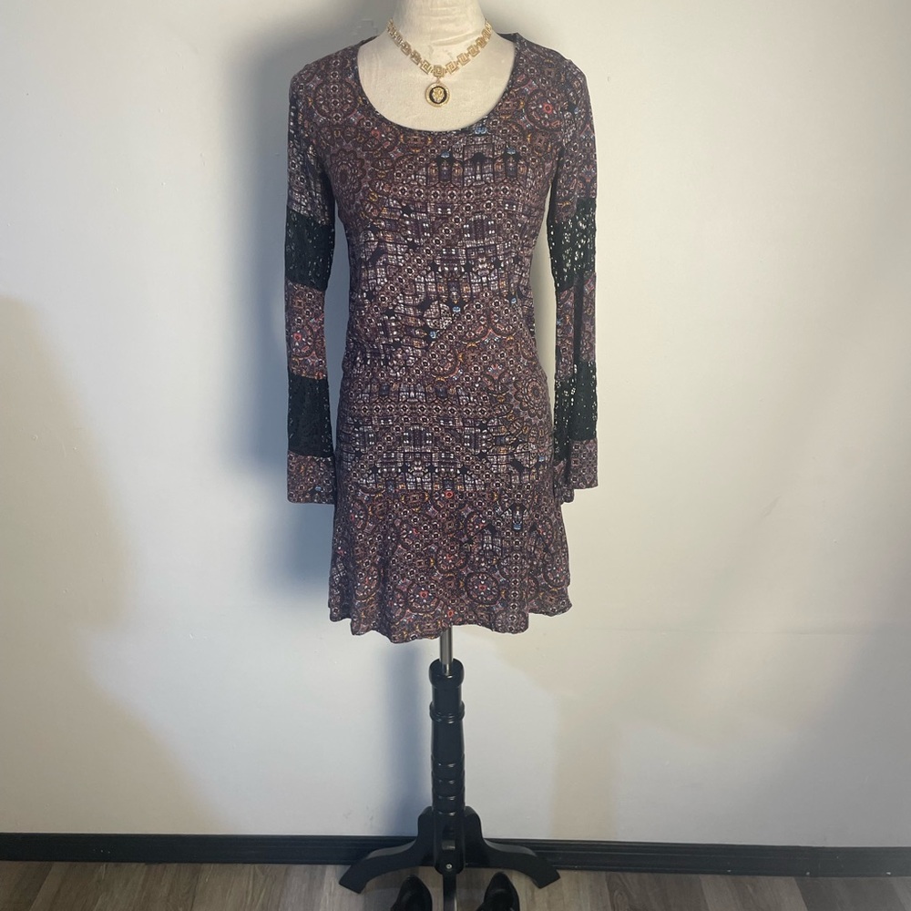 Black Casual Long Sleeve Sheath Dress